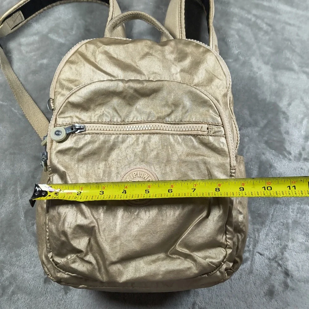 Kipling Seoul Backpack Gold Laptop Sleeve Travel School Bag Commuter